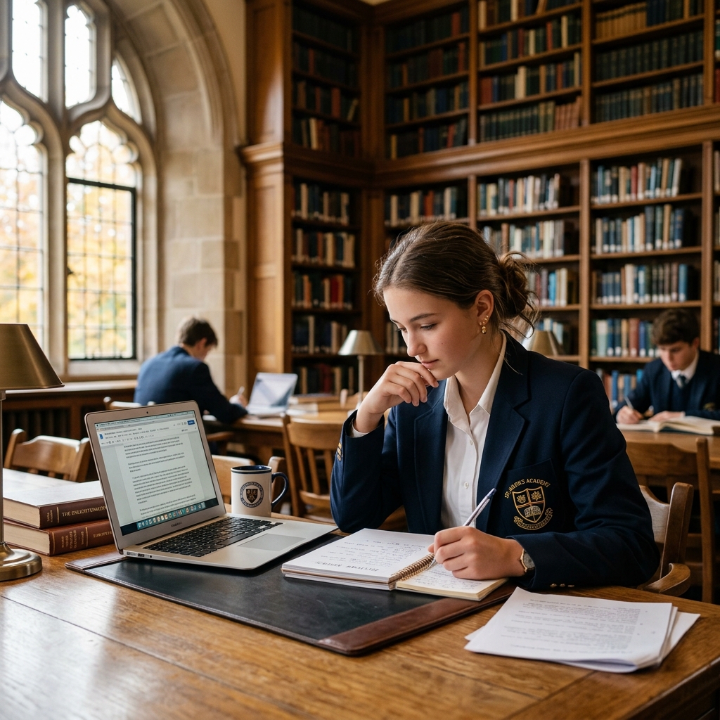 Students working together around a study table